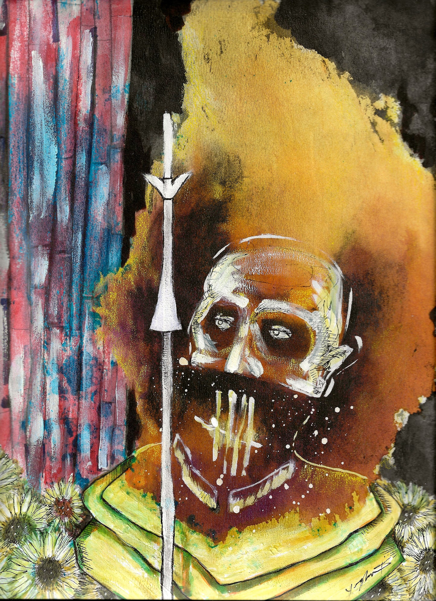 Guard II - Mixed Media Drawing on Paper