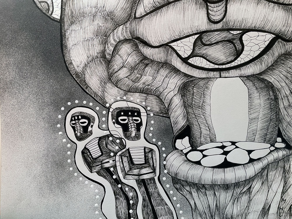 Inter-dimensional Explorers - Pen on Paper Drawing