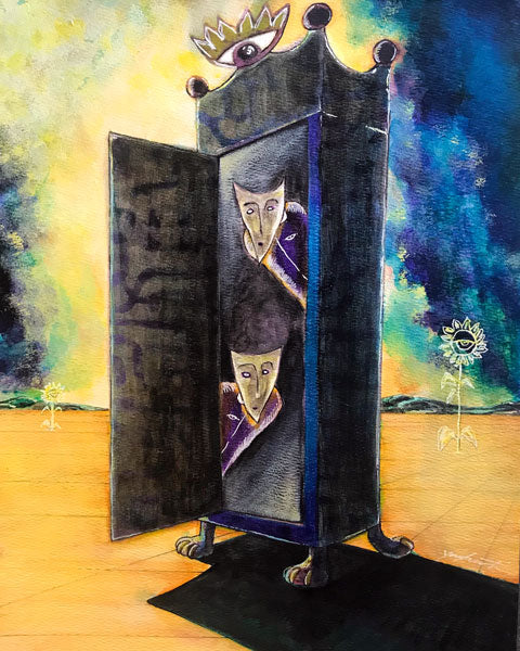Door to Mystery - Mixed Media Drawing