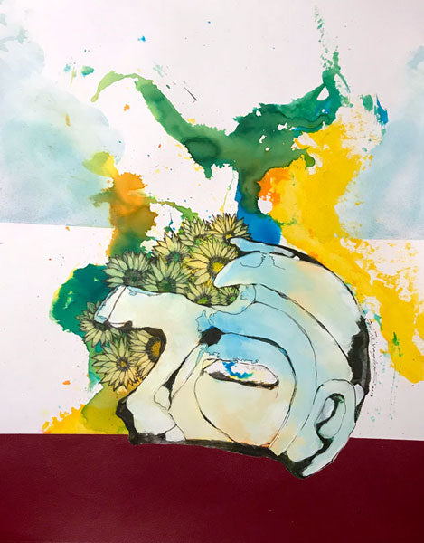 Erupción - Pintura en técnica mixta sobre papel