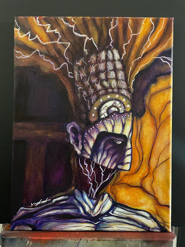 Frankenstein (Mind Brain II) - Mixed Media Painting on Canvas
