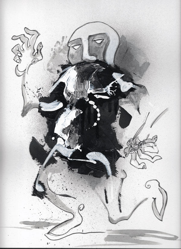Slip 001 - Mixed Media Drawing