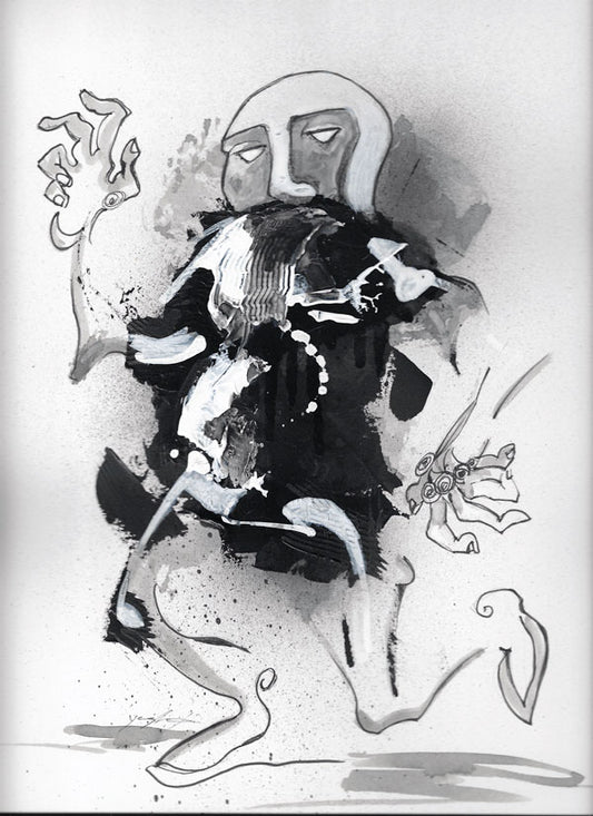 Slip 001 - Mixed Media Drawing