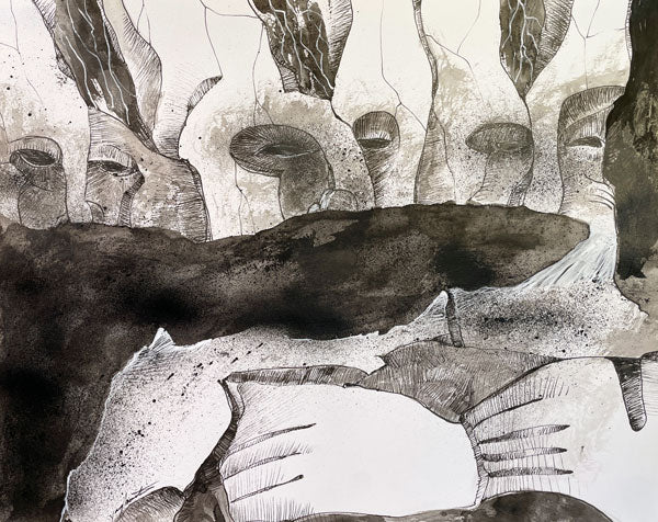 Crude II - Mixed Media Drawing
