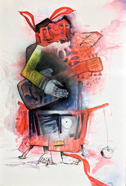 Les ClayPaul - Dibujo en técnica mixta sobre papel